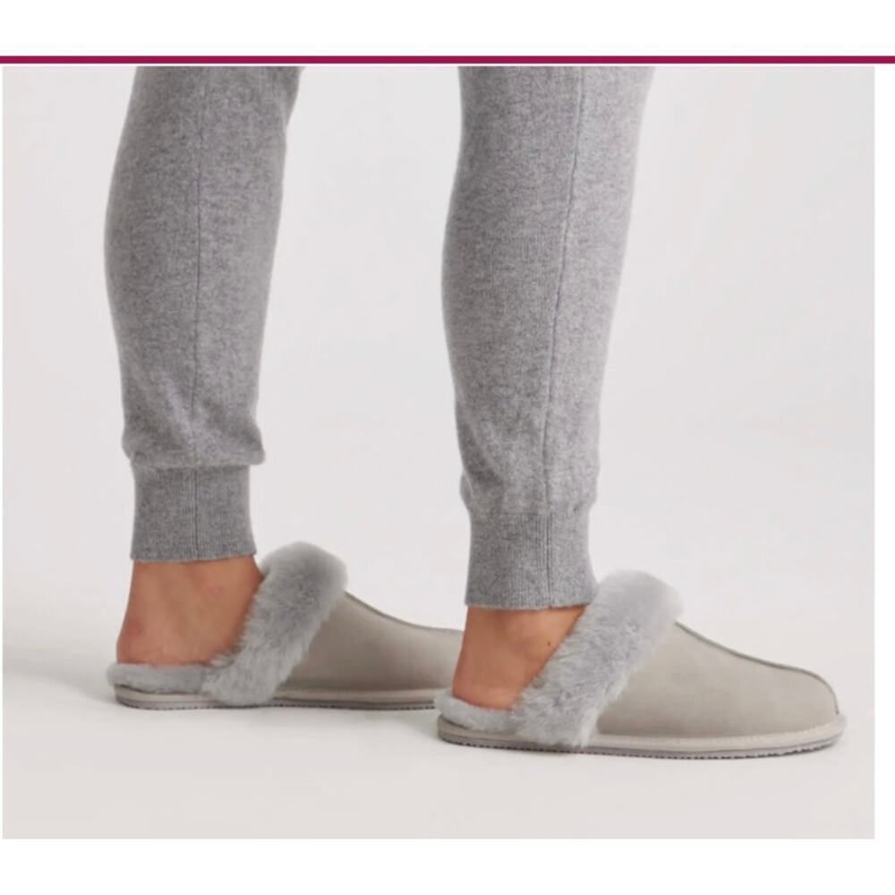 New! Quince Women's Australian Shearling Scuff Slipper Gray Sz 8 #24